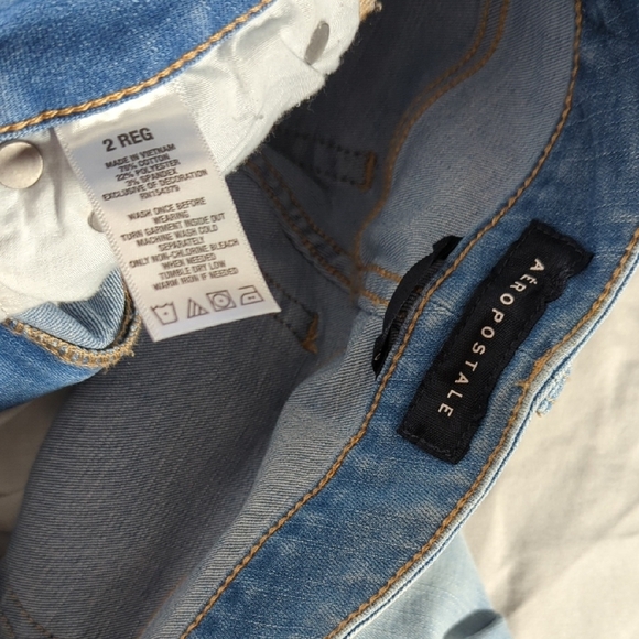NEW Aeropostale Blue Skinny Jeans Distressed Style - Picture 8 of 12